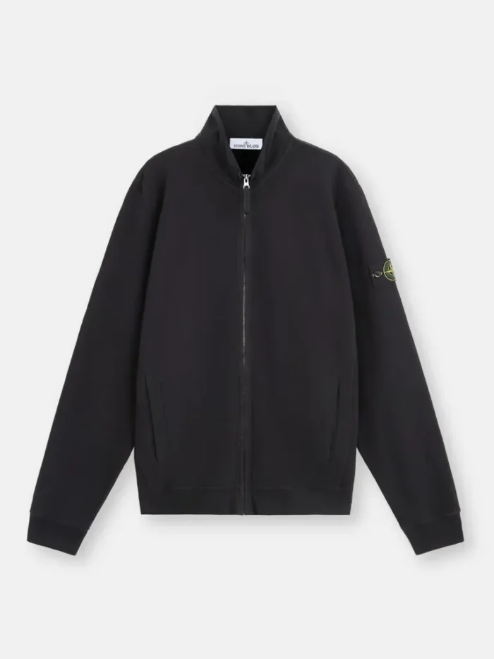 Stone Island Full Zipper Black Sweatshirt