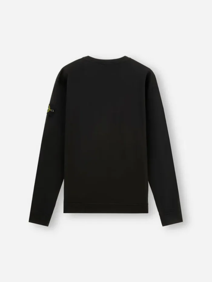 Stone Island Musk Black Sweatshirt with Ribbing