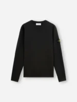 Stone Island Musk Black Sweatshirt with Ribbing