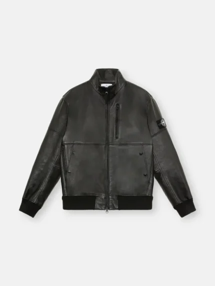 Black Biker Jacket with Memory Features