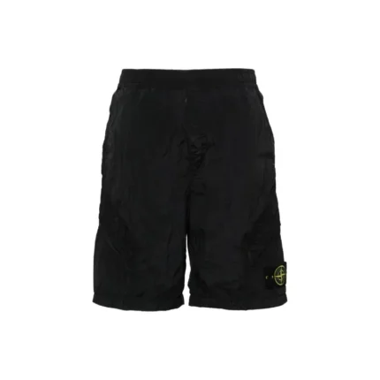 Stone Island Badge Crinkled Shorts