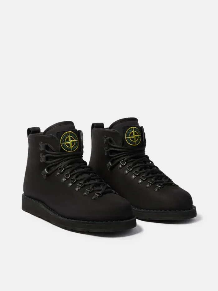 Stone Island Black Leather Shoes