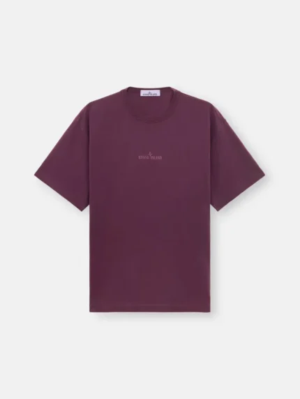 Stone Island Embroidery Burgundy T-Shirt