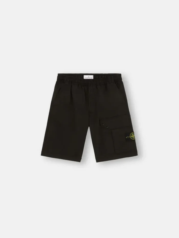 Stone Island Logo Black Cargo Shorts