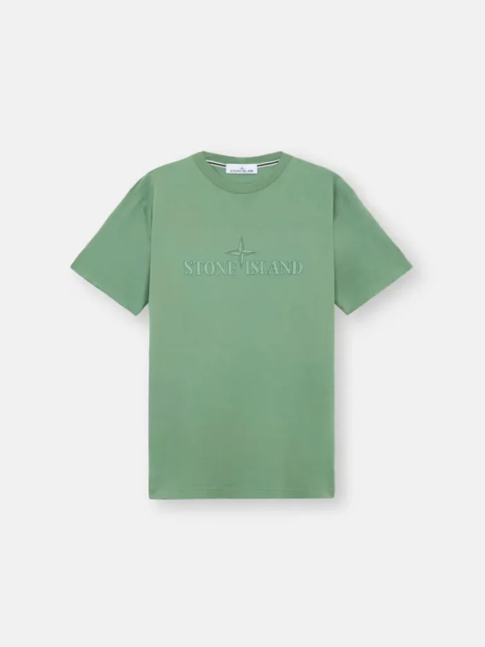 Stone Island Rubberized Logo Cotton T-shirt